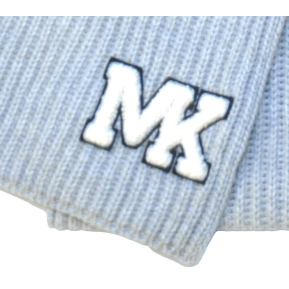 Michael Kors Varsity Unisex Beanie Hat & Scarf 2 Piece Set Pearl Grey $156 Nwt - Picture 6 of 6